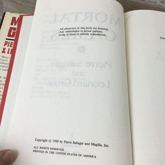 Mortal Games Hardcover By Pierre Salinger & Leonard Gross 1988 Vintage - Picture 6 of 10